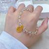 Bracelet Perle Irregulière Forme Spéciale Française Bracelet Femmes Niche Luxe Léger Exquis Doré Demi-Bracelet Bracelet Accessoires