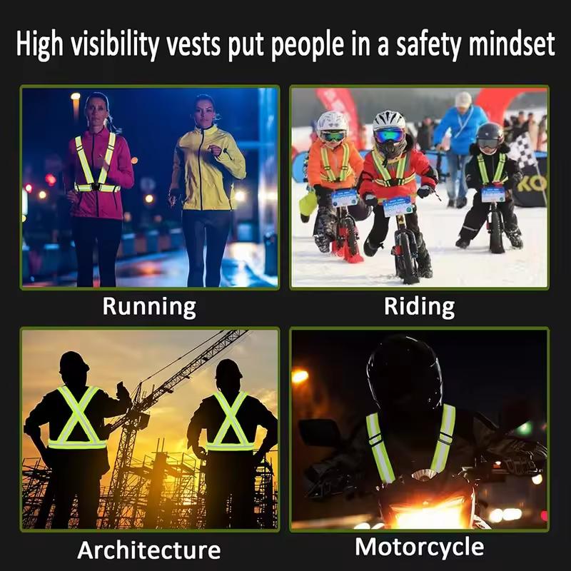 Highlight Straps Adjustable Safety Vest Elastic Band For Adults And Children Running Riding Clothing 12 Colors