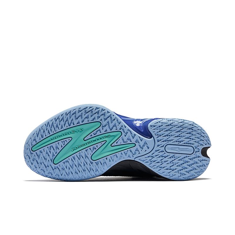 Hongxing Erke Kids Hailang Knob Non-Slip Wear-Resistant Mid-Top Basketball Shoes Kids Basketball Shoes Black Blue Purple 63124404032-003