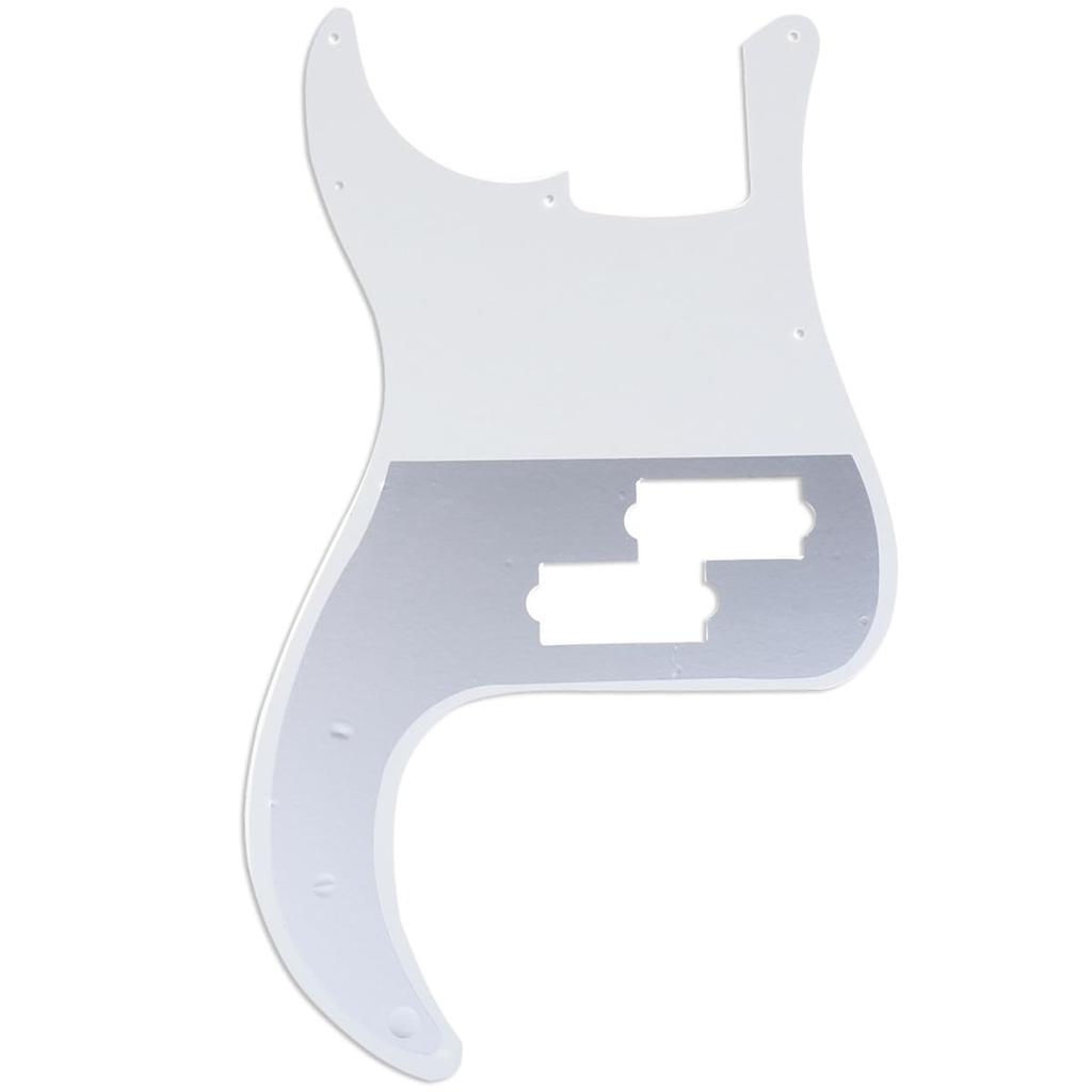 Musiclily Pro 10-Hole Precision Bass PB Pickguard for 4-String Japanese-Made Fender Precision Bass, 1 Pick, White