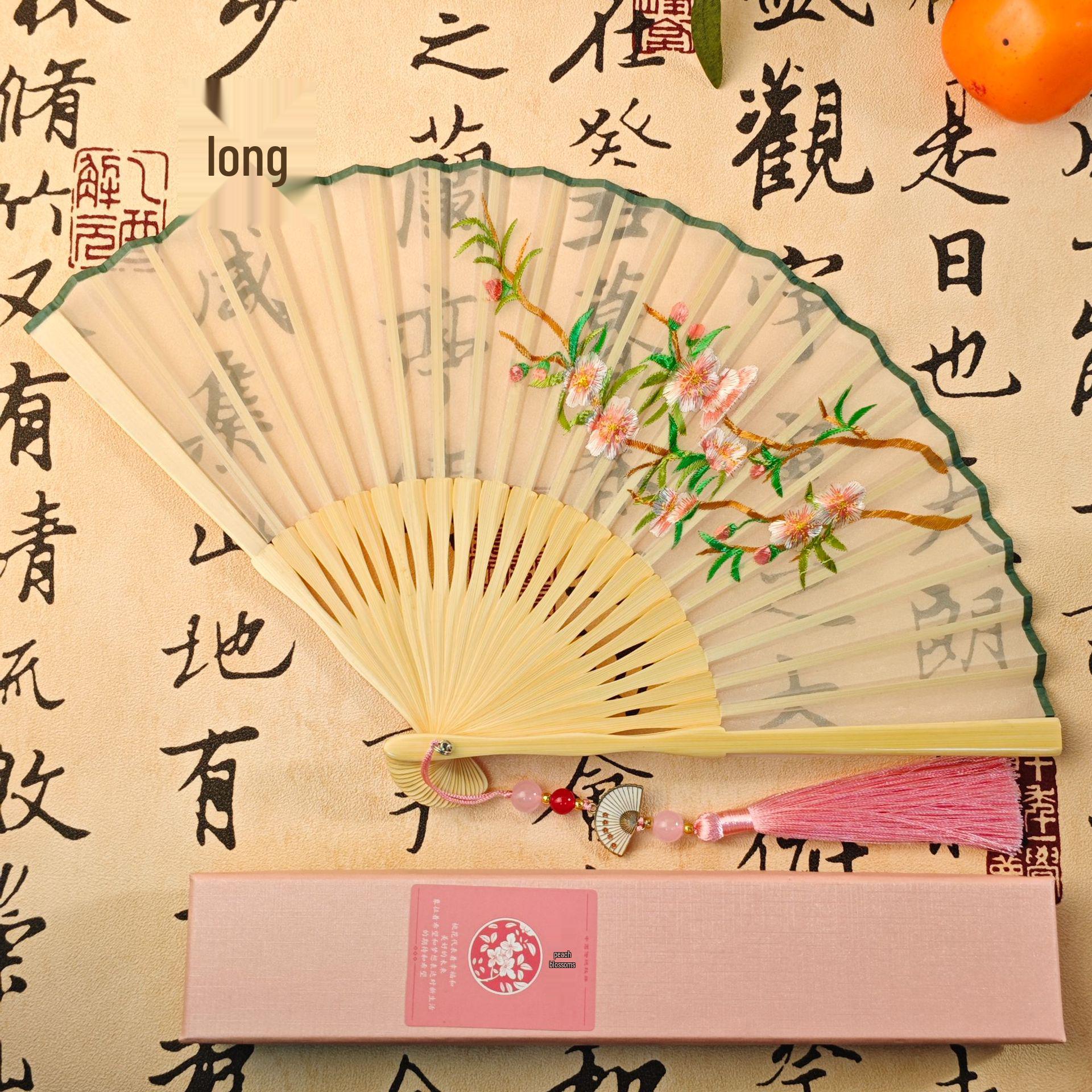 

Chinese Suzhou Embroidery Hanfu Folding Fan - New Qipao Style