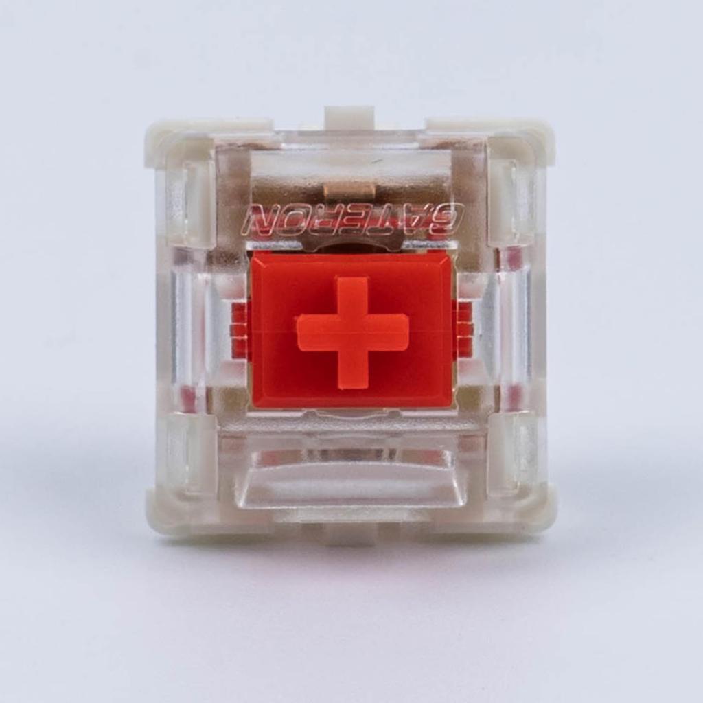 GATERON Jupiter Red Keyboard Linear 45gf RGB LED Factory Lubricated Key Switches for MX Mechanical Keyboards Switches, 5-Pin (Red, 110pcs)