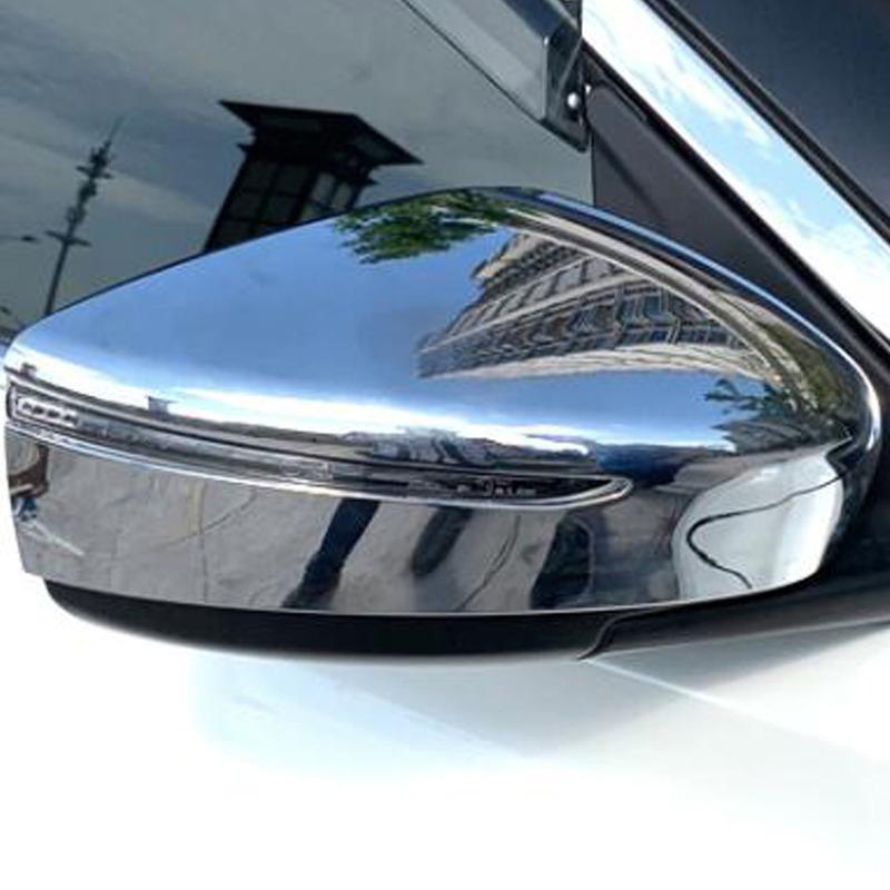 Car Back Rear View Eyebrow Side Door Mirror Cover Stick Trim Frame Hood 2PCs For Nissan Kicks 2017 2018