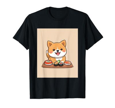 Σχέδιο Shiba Kawaii, Σκύλος, Inu, Σούσι, Χαριτωμένο, Ιαπωνικό, Μπλουζάκι