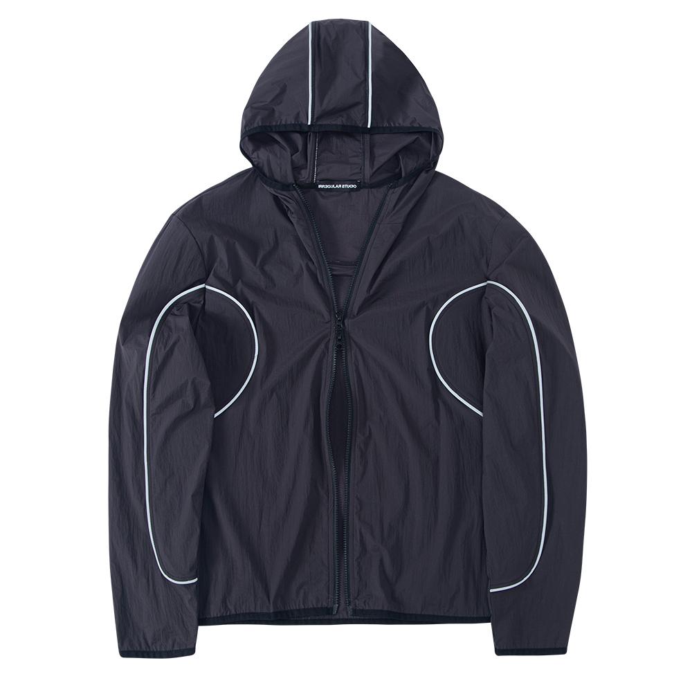 Irregular Para Light Hood Zip-Up (Brown)