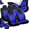 Funda de Asiento de Coche Juego Completo, Funda de Asiento para Coche Bordada con Patrón de Mariposa Universal