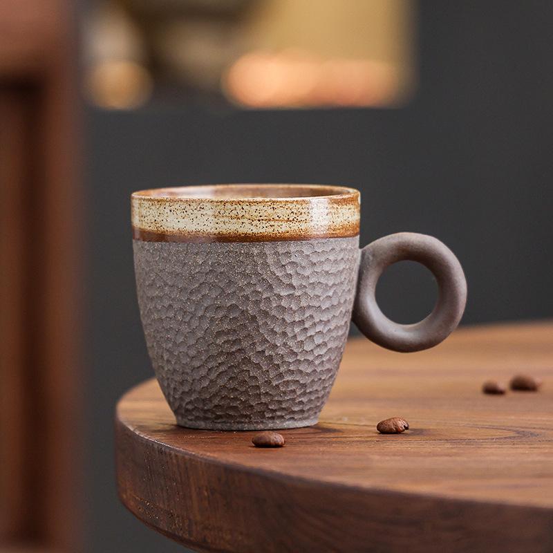 Creative Ceramic Coffee Cup High Value Afternoon Tea Latte Cup Household Water Cup Coarse Pottery Mug