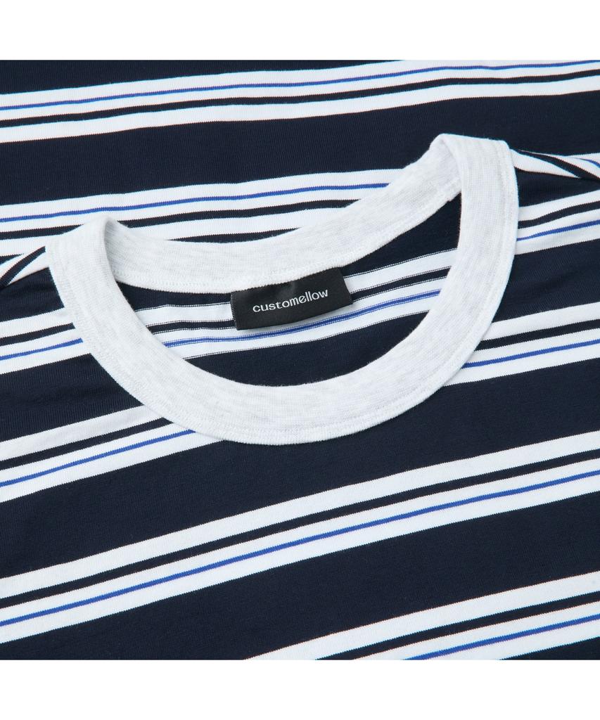 Keoseuuteommellou Navy Striped T-Shirt Cwtam26423Nyd
