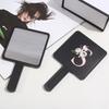 1pc Square Handheld Women Travel Makeup Mirror Chic Handle Dual-Use Desktop Personalized Gift Initial Name 26 Letters Pattern