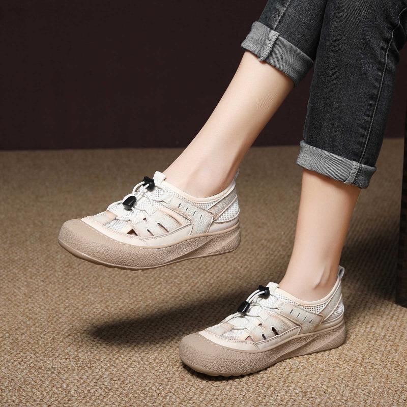 

New summer mesh breathable casual sports shoes women s platform heightening shoes versatile running sandals 35