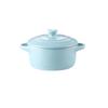 JUSTINLAU Ceramic Bowl Double Ear Ceramic Glazed Baking Bowl with Lid Breskfast Steam Egg Pudding Bowl Soup Bowls Microwave Oven