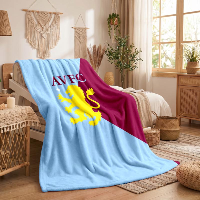 Aston Villa Football Print Flannel Blanket Soft Warm Sofa Bed Throw Blanket For Home Office Bedroom