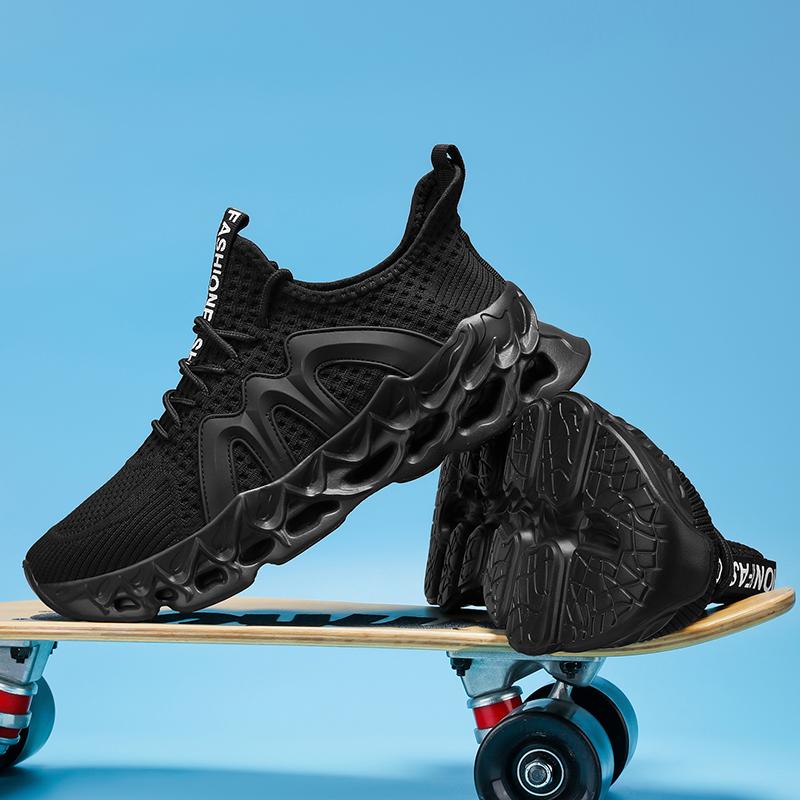 Mens Running Shoes Big Size Lightweight Breathable Mesh Sports Shoes Anti Slip Shock-absorbing Casual Trendy Sneakers for Man