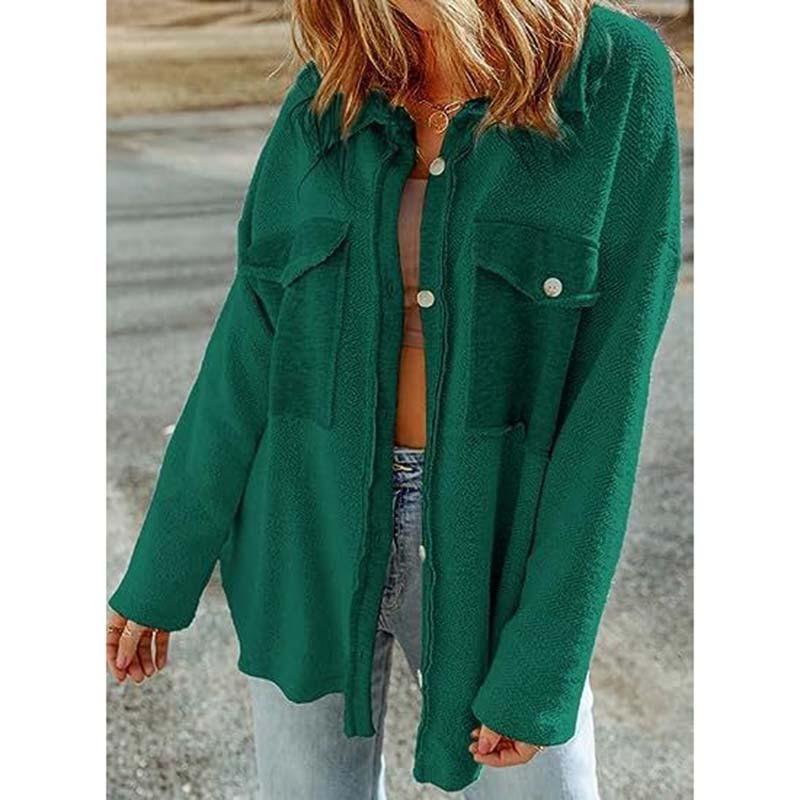 Женская повседневная рубашка с длинным рукавом и лацканами — фото 13