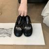 Retro Mary Jane shoes women's flat 2025 summer new diamond mesh ballet shoes single shoes splicing sandals
