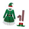 Christmas Elf Costume Set Cute Xmas Outfit for Holiday Themed Party Carnival Fits Height 110cm