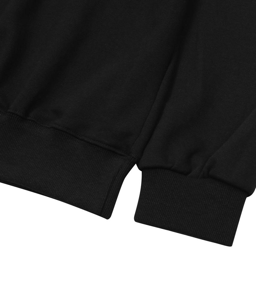 MUCENT Monique Blur Logo Cross Leather Patch Sweatshirt Unisex (2 Colors)