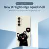 For Samsung Galaxy A36 5G Case Love Black Cat Pattern Printing Straight Edge TPU Phone Back Cover