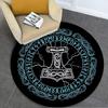 Vegvisir Viking Compass Circular Rug - Office Decorative Carpet For Living Room Bedroom Door Mat Floor Rug Computer Chair Area Rug