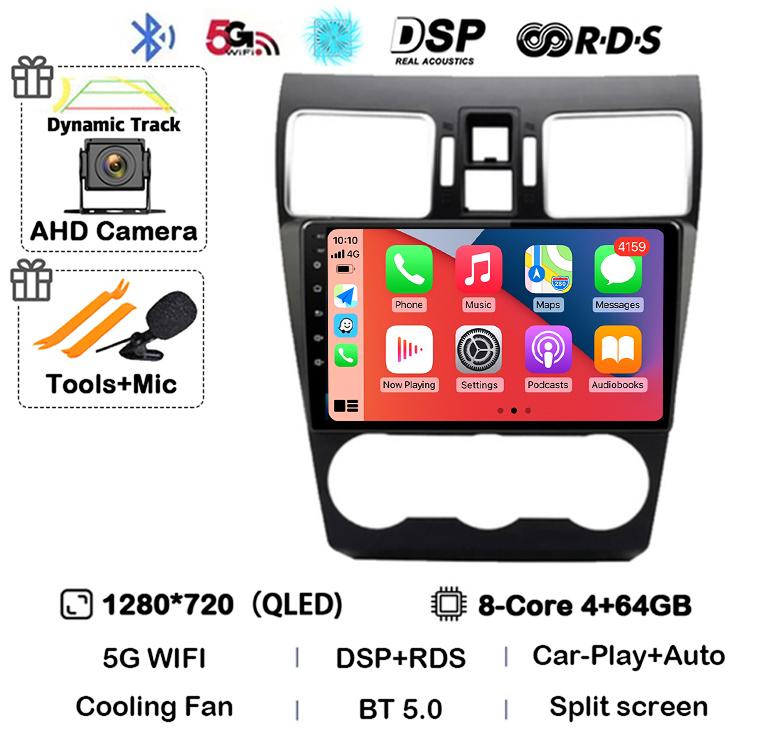 Android 14 Carplay Auto WIFI+4G Car Radio For Subaru WRX Forester 4 SJ 2016-2022 Multimedia Video Player Stereo GPS Head Unit BT