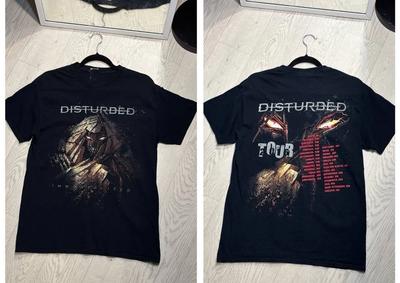 Double Sided Disturbed Tour Black Cotton S-5XL T-T-Shirt