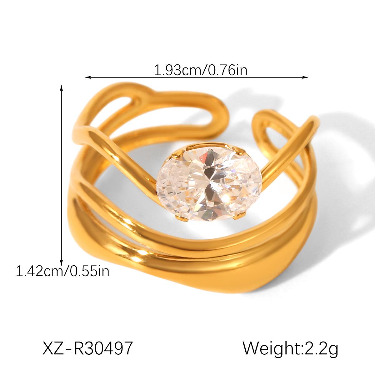 

High-End Zircon Stainless Steel Ring Set for Women - Durable & Stylish Titanium Design