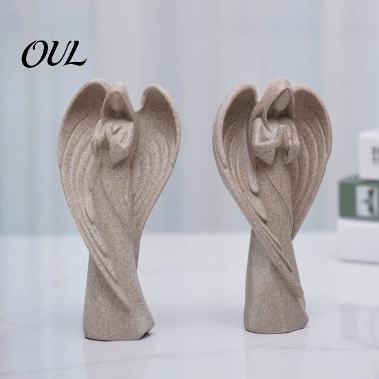 Meaningful Protection Gift Praying Angel Statue, Abstract Guardian Figurine, Religious Prayer Statue Sculpture for Home Mantel Church Indoor Memorial