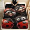 1PC Funny Little Animals  Print FlAannel Blanket, High Quality Comfortable for All Seasons, Home Decor, Warmth and Comfort