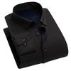 Herre Høst Vinter Business skjorte Lapel Langermet Single Breasted Formell skjorte Slim Fit Ensfarget tykt fleecefôr skjorte topper