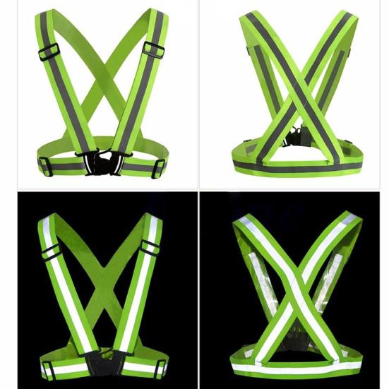 Adjustable Safety Reflective Vest Straps Jacket Night Running Cycling Sport Gear