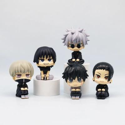 Anime Kawaii PVC Collection Dolls Fushiguro Look Up Ryomen Sukuna Toy Gojo Jujutsu Kaisen Mini  Geto Suguru Sitting Figure