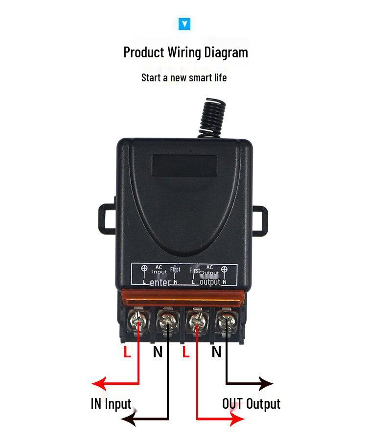 Wide Voltage Remote Control Switch (AC110V-220V) + Long-Range Remote for Water Pump / 433M.