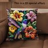2D Hummingbird Floral Tropical Throw Pillow Covers Pattern Cushion Cover Suitable For Sofa Bedroom Car Pillow Cover
