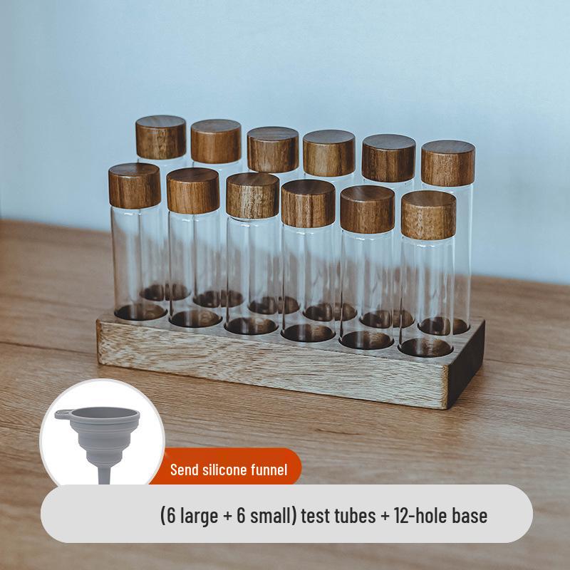 Bocal de stockage pour grains de café avec couvercle en bois et support d'exposition