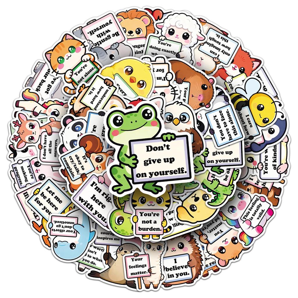 50 Leuke Dieren Emotionele Steun Stickers voor Dagelijkse Decoratie - Handgemaakte DIY Expressies