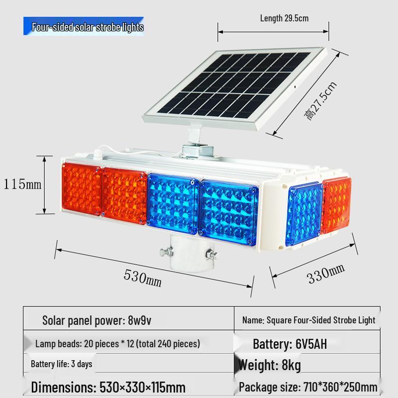 Xun Ling Solar LED Traffic Warning Strobe Light