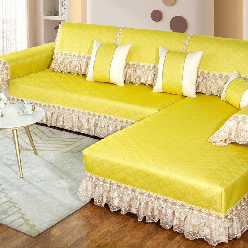 Poduszka na sofę z jedwabiu lodowego, letnia fajna mata, narzuta na sofę All Inclusive, mata rattanowa, poduszka na sofę, letnie antypoślizgowe oparcie, ręcznik na sofę