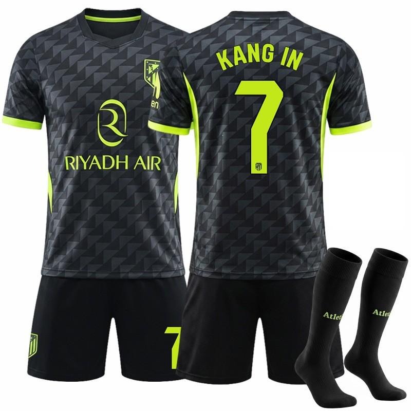 26/27 Club Soccer Training Jersey Fluorescent Green 19 Alvarez 7 Lee Kang-in Atletico Madrid Away Football Shirt