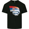 Curled Serbia Flag Serbia Day Football Kids T-Shirt Childrens