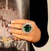 Elegante Anello Circolare Aperto con Diamanti d'Acqua per Donna con Placcatura Elettrica in Diversi Colori