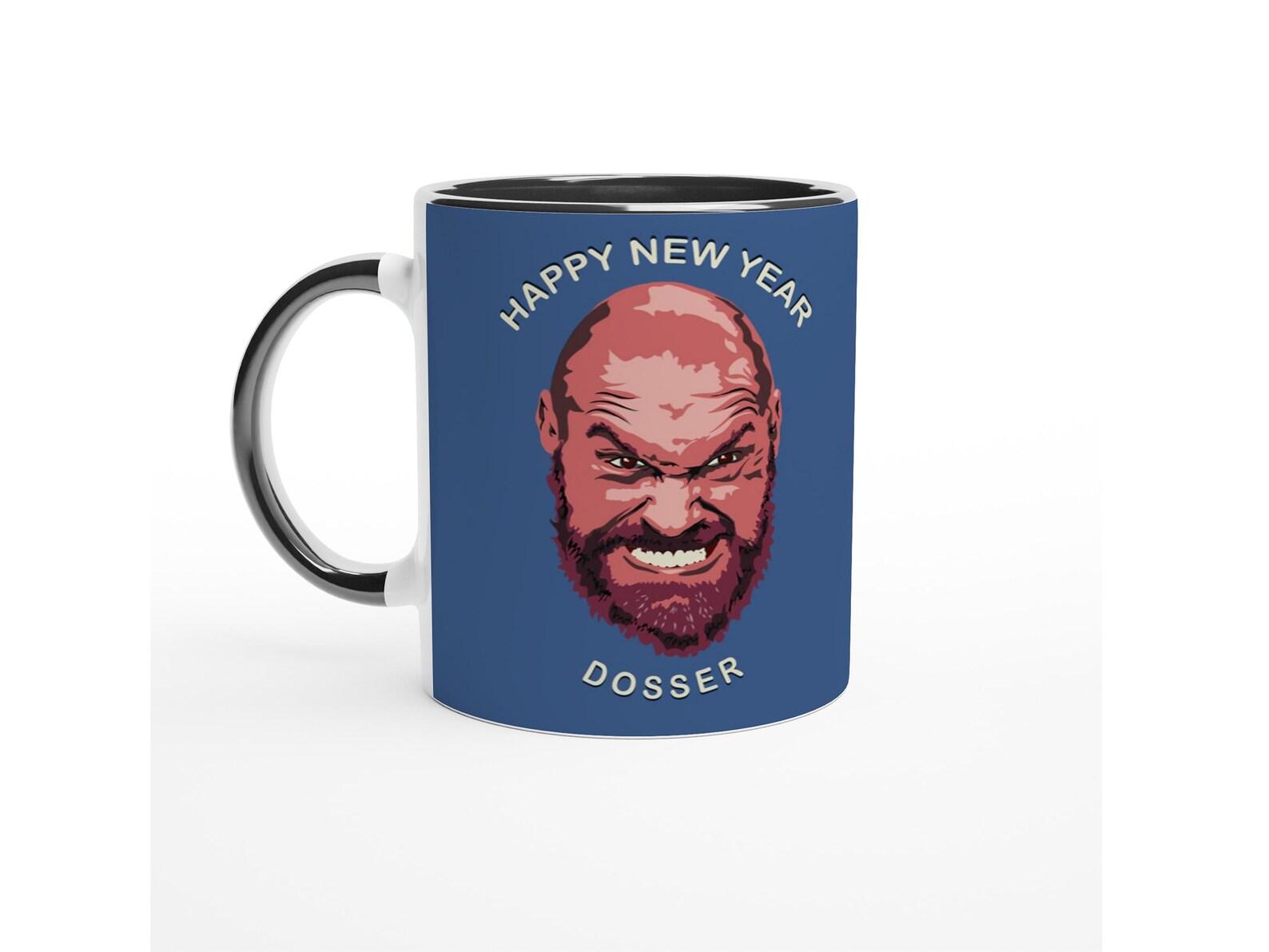 Tyson Fury Gypsy King Mug, Boxing Graphic Art, Colored Rim 2XL