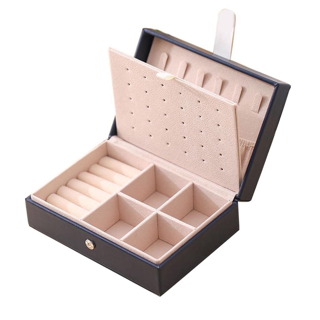 2 Layer Jewelry Holder Leather Jewelry Organizers with Buckle Jewelry Cases