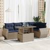 VidaXL Garden Lounge Set with Cushions 6 Pcs Grey Braided Resin Acacia, Outdoor Sofa Set, Garden Furniture 3326642