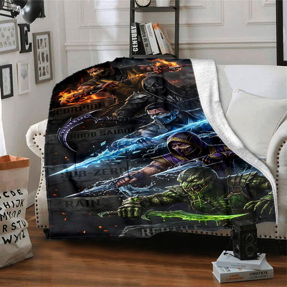 1pc M-Mortal Kombat1 Blanket, Gift, for Men and Women, Soft Blanket, Good for Sofa Bed Couch Travel, Lightweight Flannel Blanket