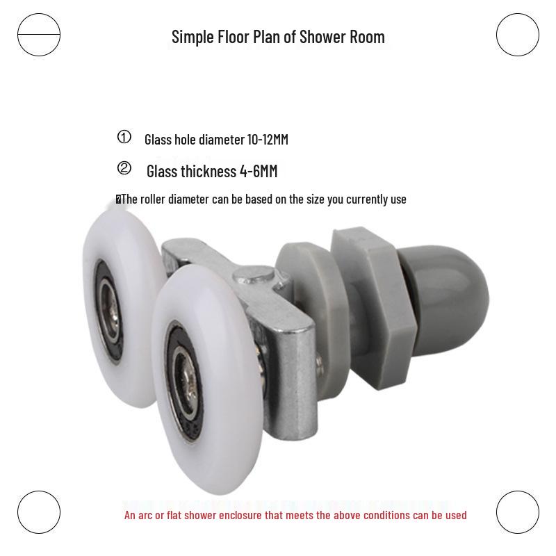 Rola Dublă de Modă Veche pentru Uși de Duș din Sticlă Arcuită