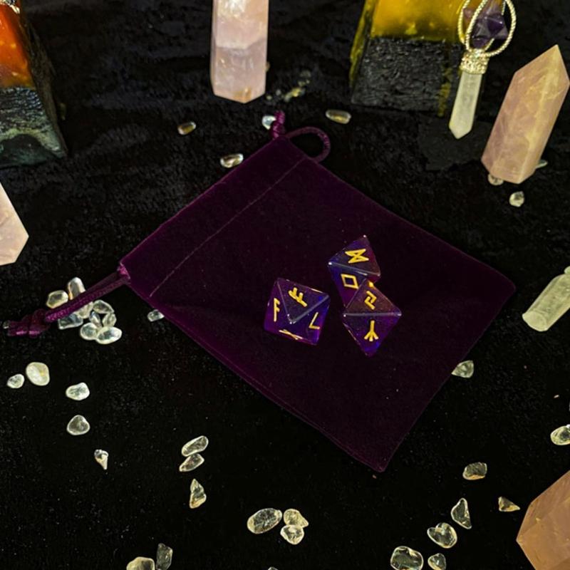 Polyhedral Dices Set with 8 Sided Design Magicals Rune Dices Divination Game Dices for Party Night Entertainment Game