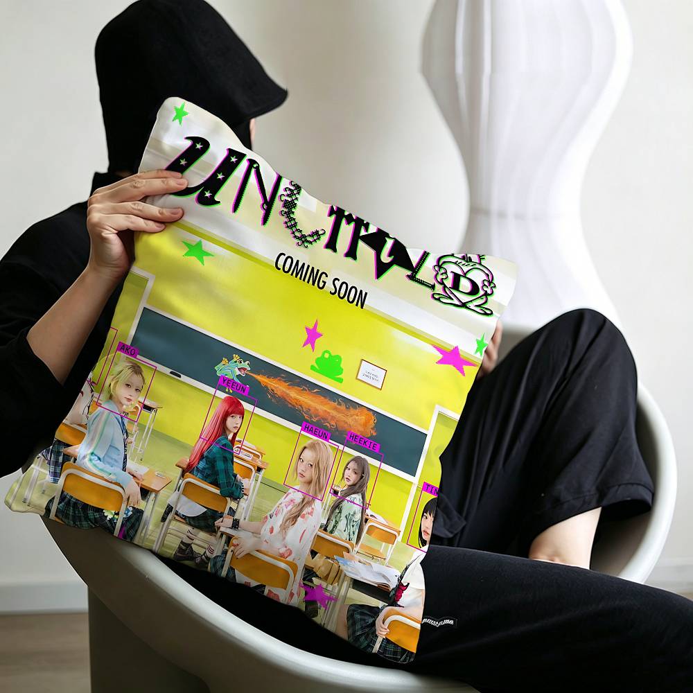 Girl group U-Unchild Pillowcase toon Gift Cushion Cover Bedroom Home Sofa Chair Seat Decor pillow case