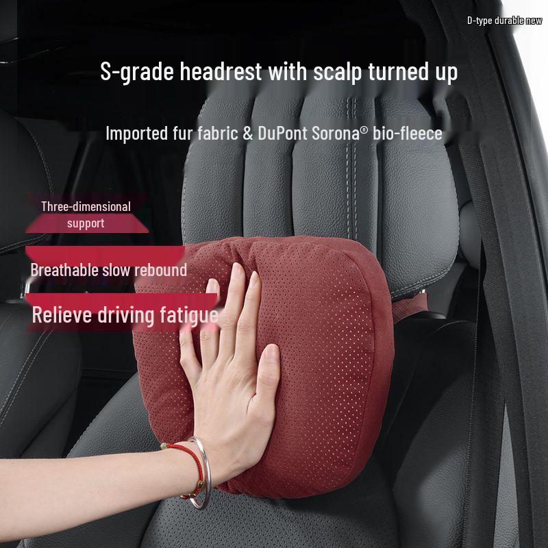 Comfortable Neck Pillow with Bio-Based Lumbar Support for Car Seats, as Used in Mercedes-Maybach.