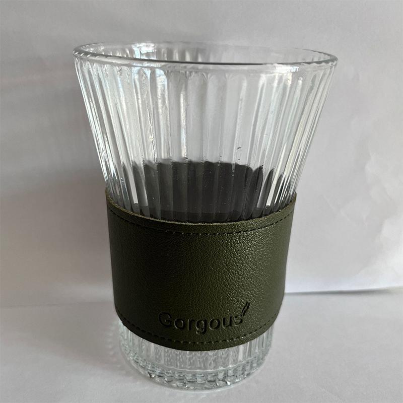 Japanese Vertical Pattern Milk Glass Tea Cup Transparent Wine Glass Anti-scalding Insulation Brewing Fair Cup Outdoor Tableware