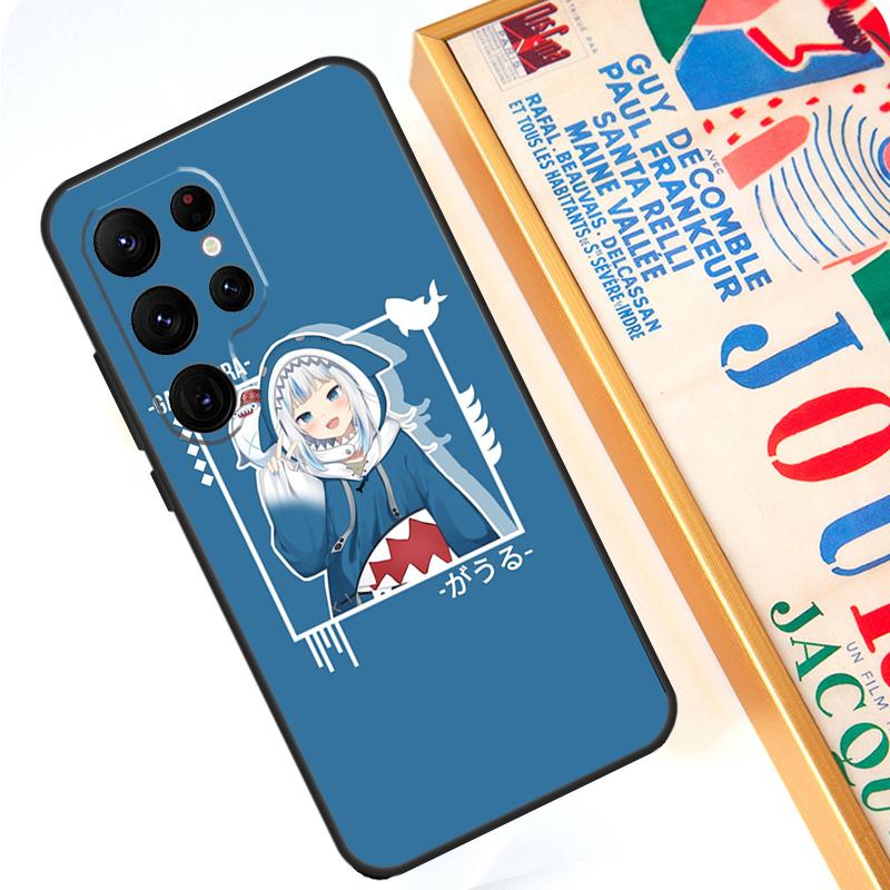 Gawr Gura Hololive Anime Case For Samsung Galaxy S24 Ultra S23 S22 S20 S21 FE Note 10 20 Ultra S8 S9 S10 Plus Cover
